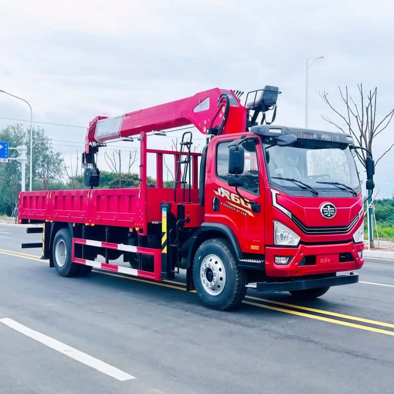 Camión grúa FAW Jiefang de 8 toneladas con grúa de pluma rígida XCMG