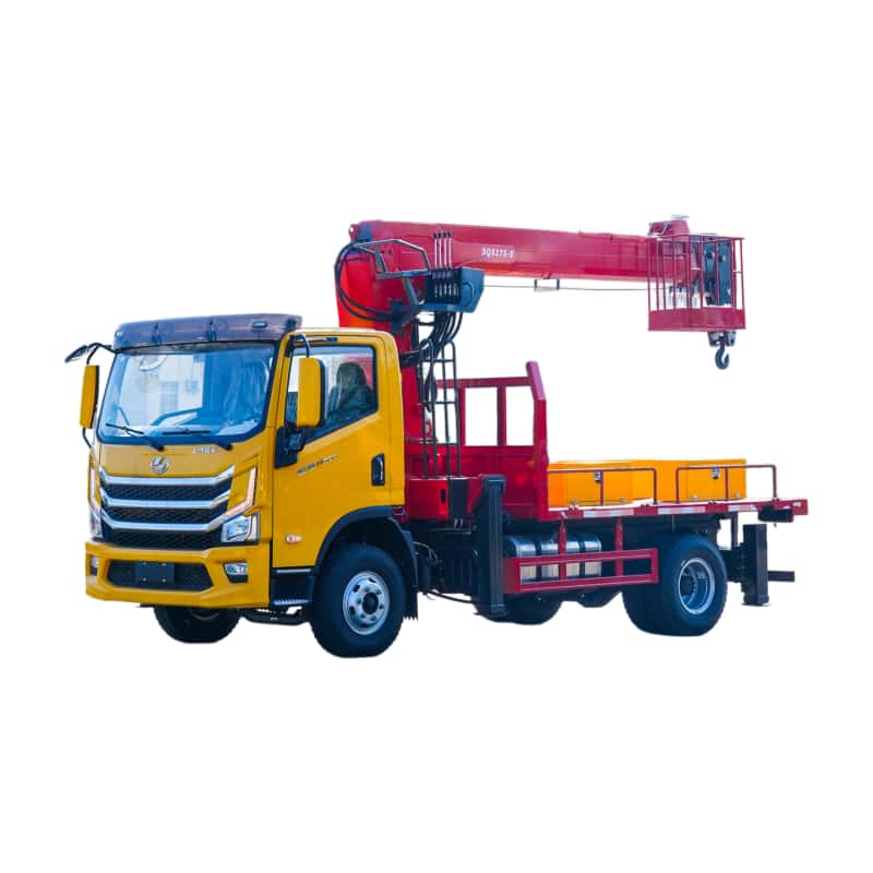 SAIC truck-mounted crane, 7-ton straight boom crane, XCMG 4×2 truck-mounted crane