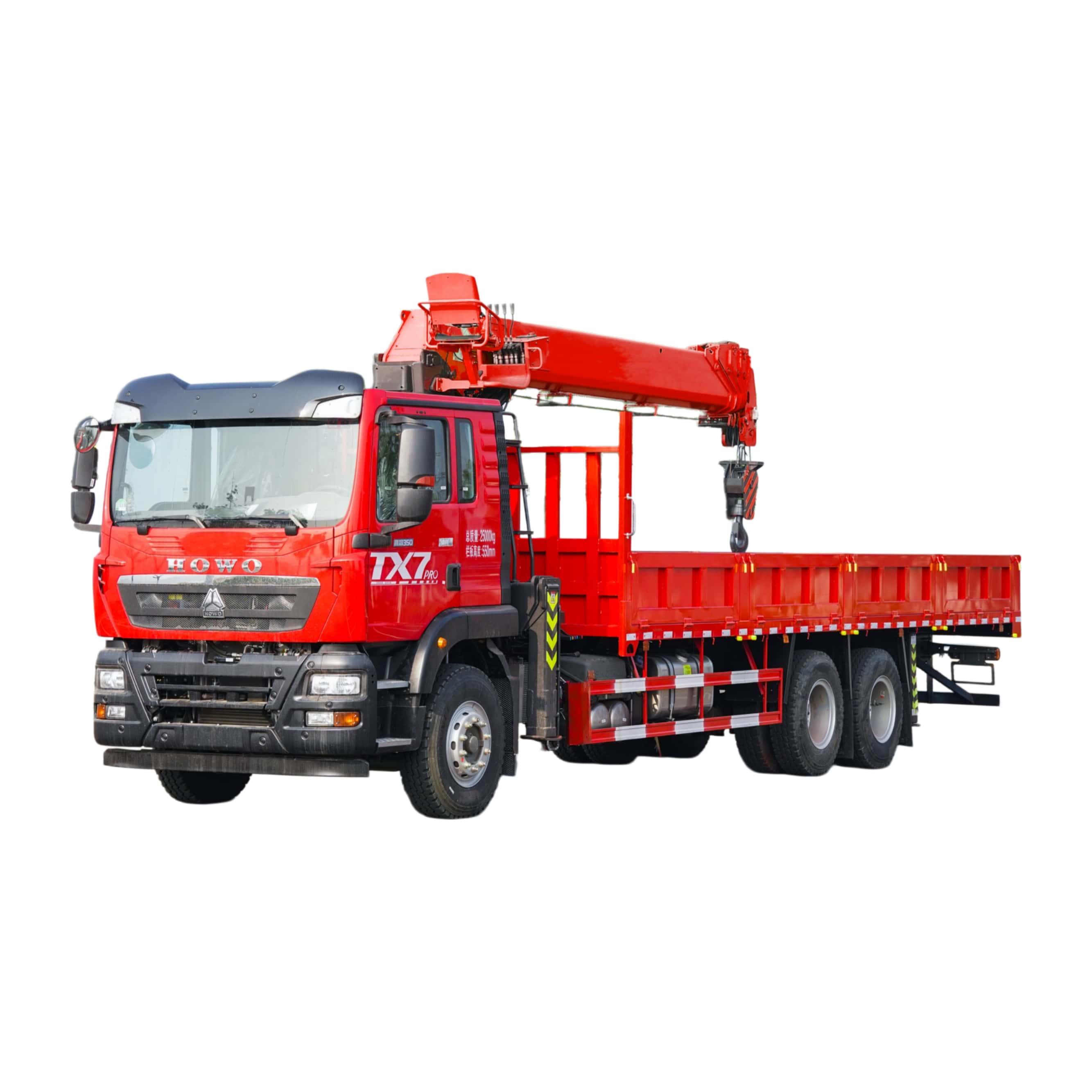 Sinotruk Howo truck-mounted crane, 14 tons, 5-section straight boom, engineering hoisting transport vehicle