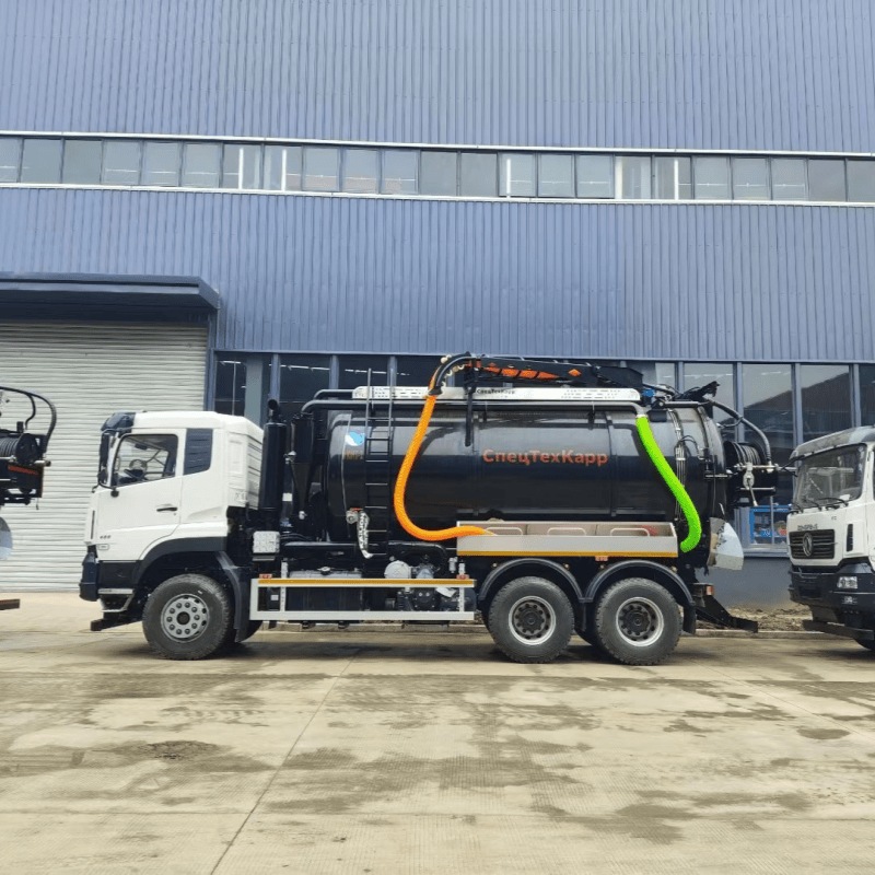 Camión Dongfeng 6×4 combinado de limpieza de alcantarillado por chorro y vacío para Rusia